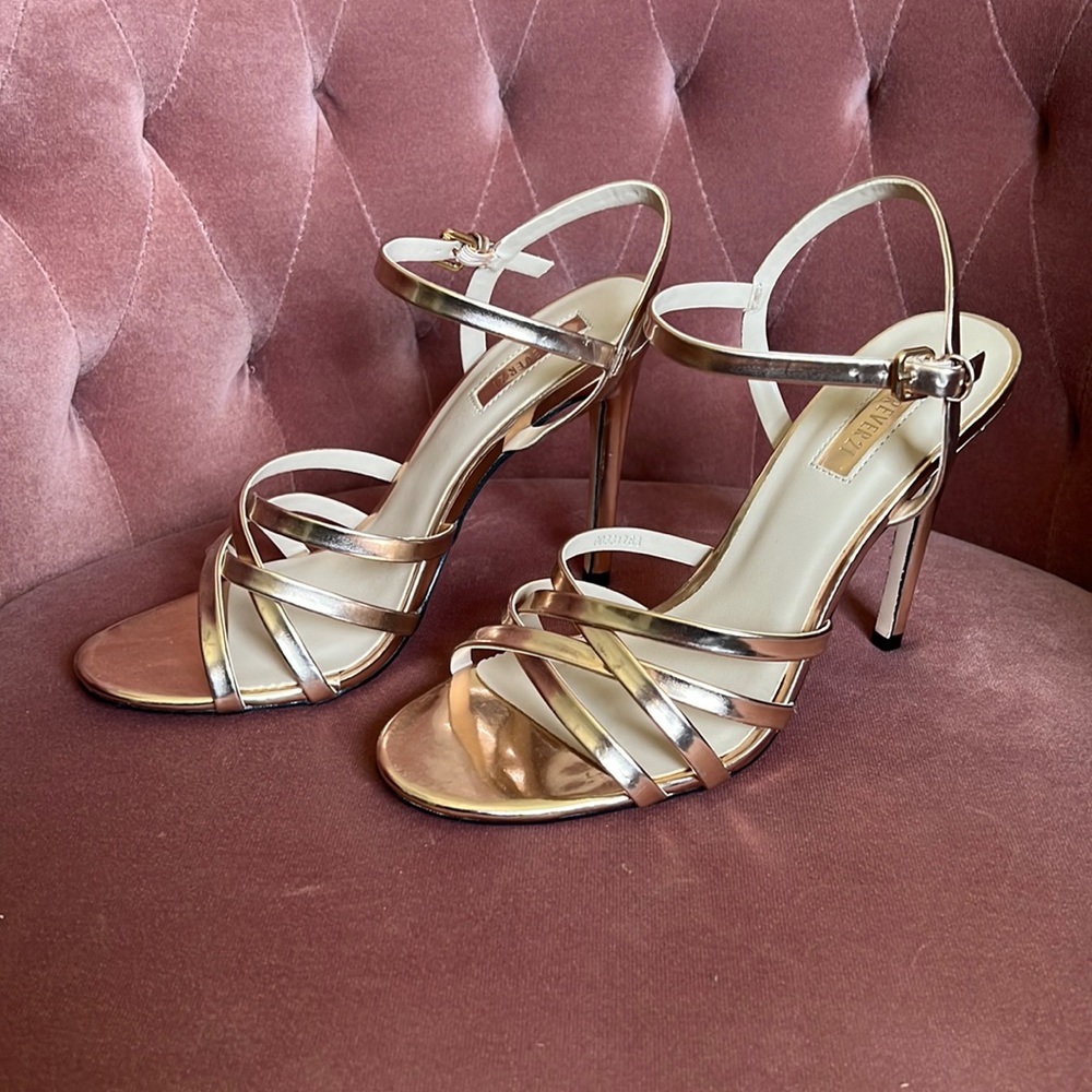 Forever 21 Rose Gold Strappy Heels